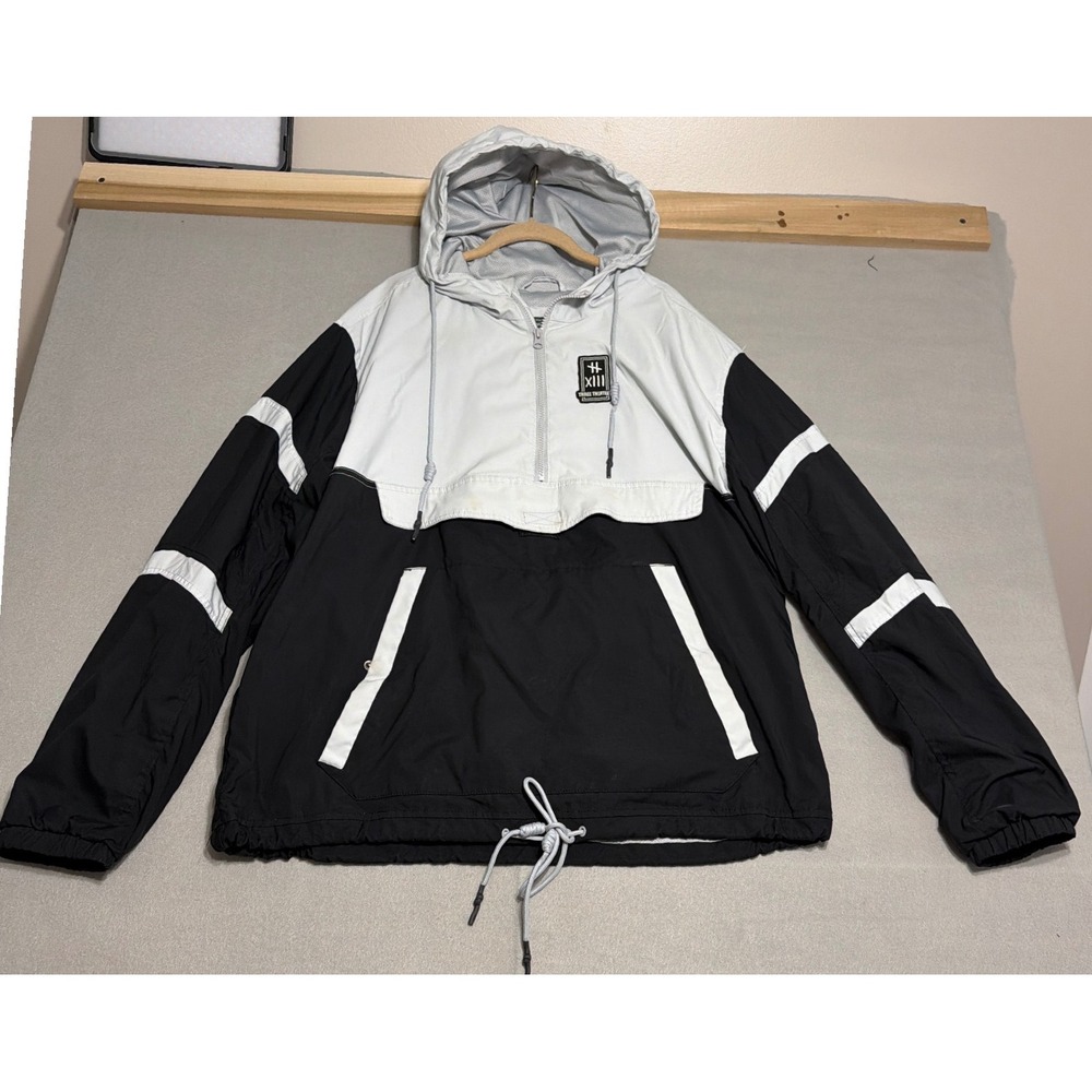 Jordan Craig Legacy Edition Mens 2XL Black White Colorblock Half Zip Windbreaker
